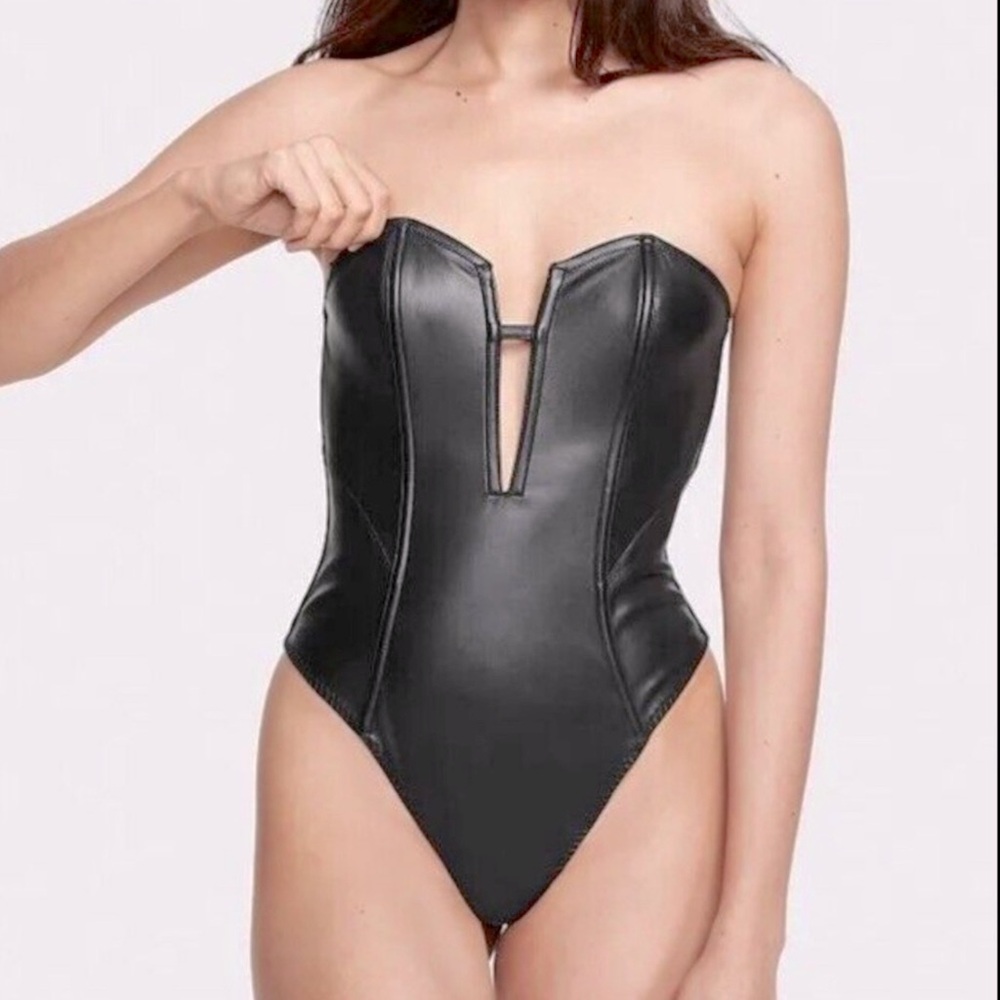 Victoria’s Secret faux leather corset bodysuit